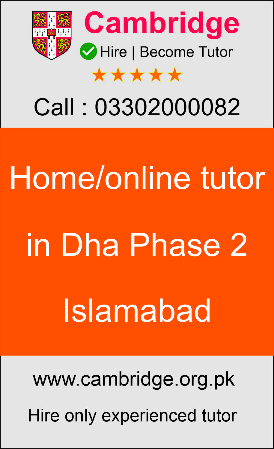 Home tutor in DHA phase 2 Islamabad