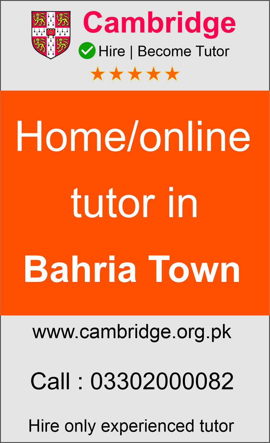 Home tutor in Bahria Town Rawalpindi